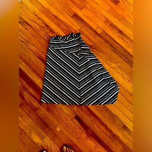 Asymmetrical black and white skirt